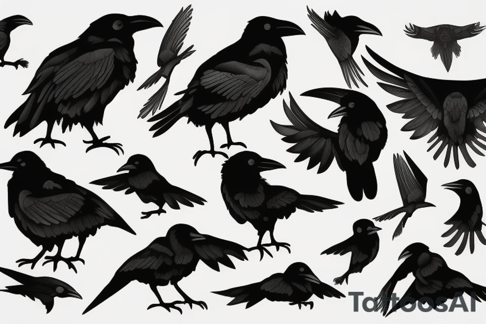 Raven tattoo idea
