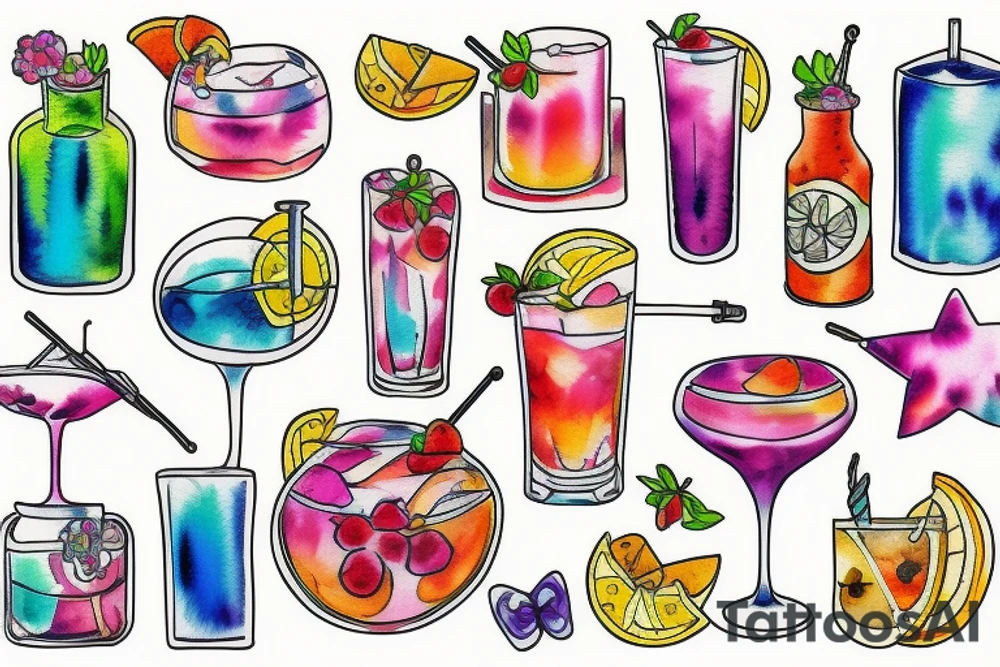 Cocktail tattoo idea