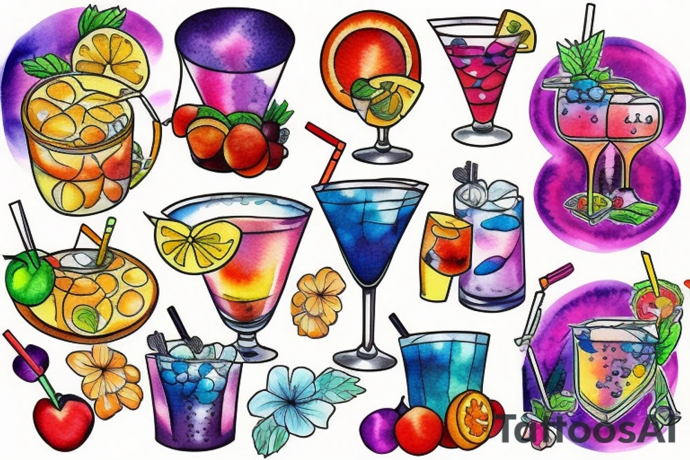 Cocktail tattoo idea