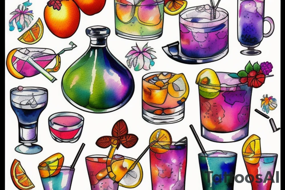 Cocktail tattoo idea
