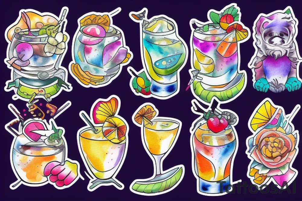 Cocktail tattoo idea