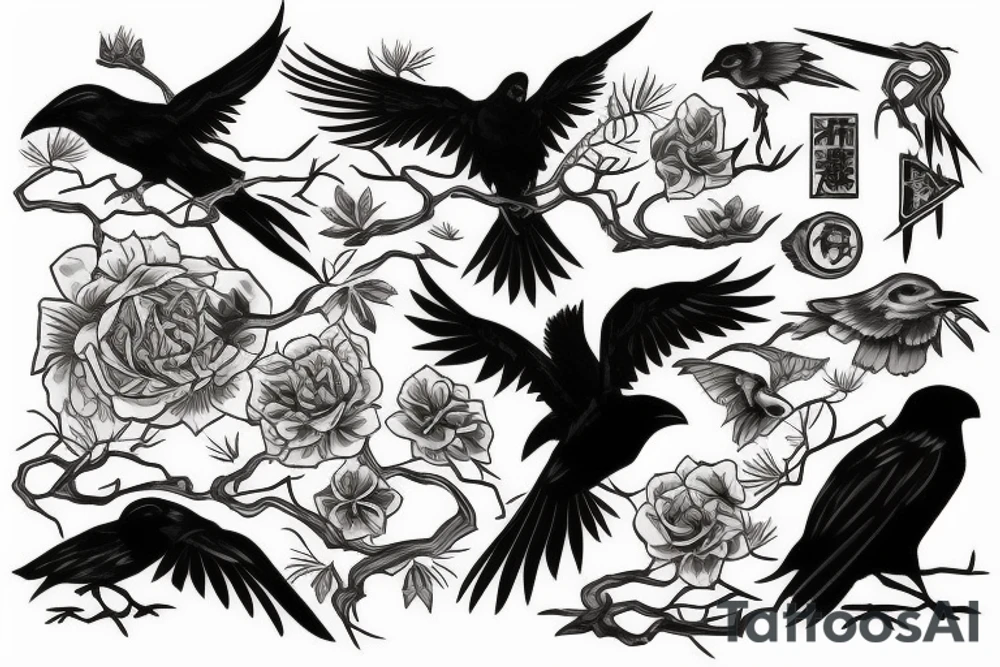 Raven tattoo idea