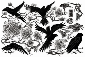 Raven tattoo idea