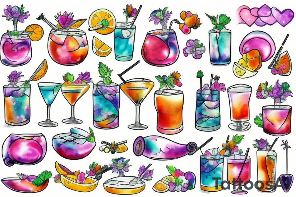Cocktail tattoo idea
