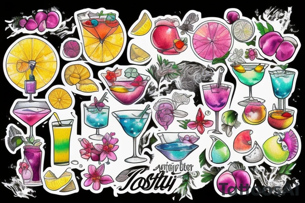 Cocktail tattoo idea