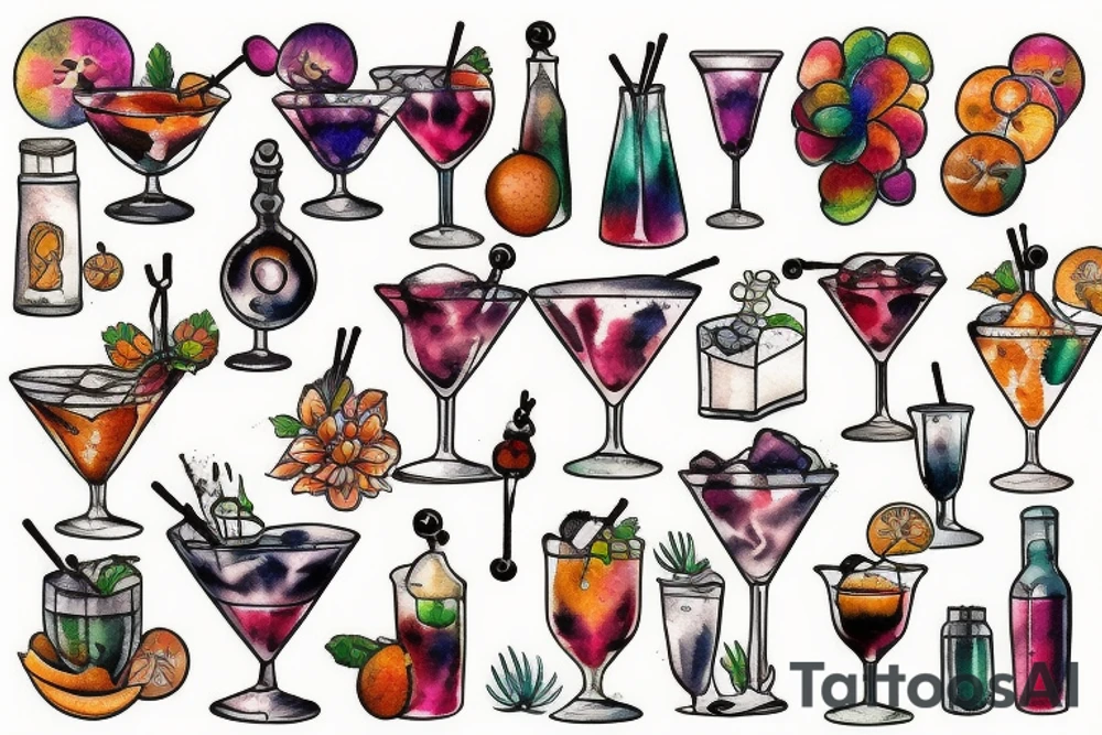 Cocktail tattoo idea