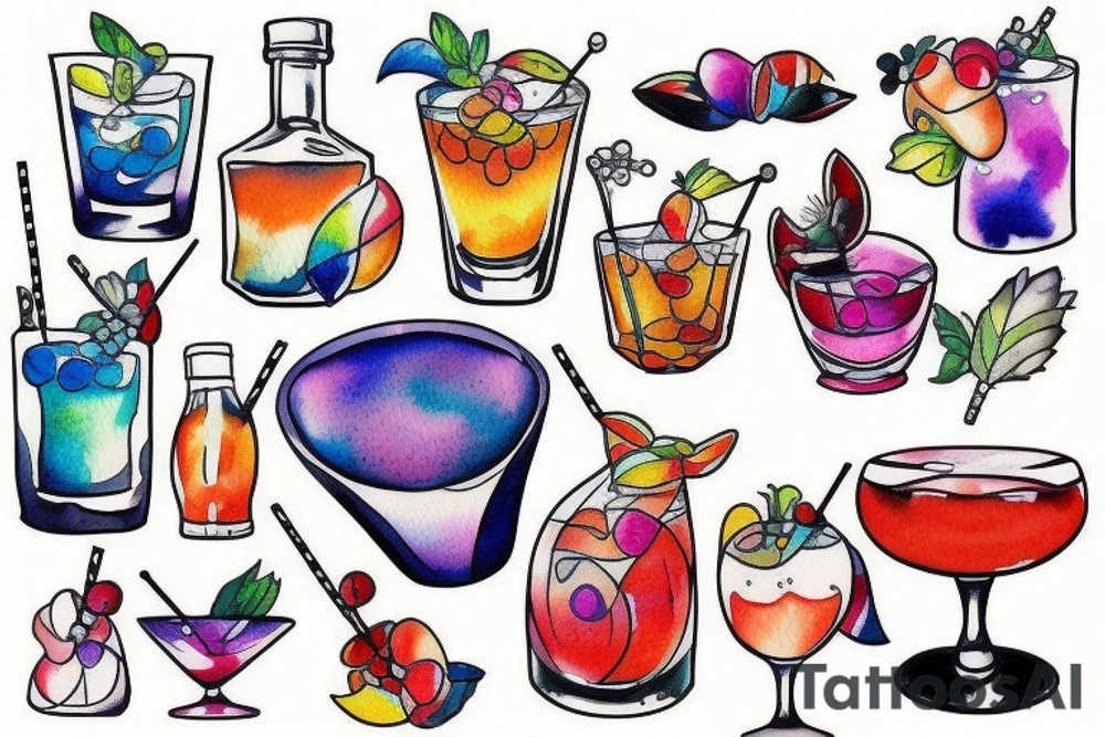 Cocktail tattoo idea