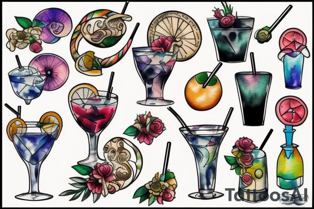 Cocktail tattoo idea