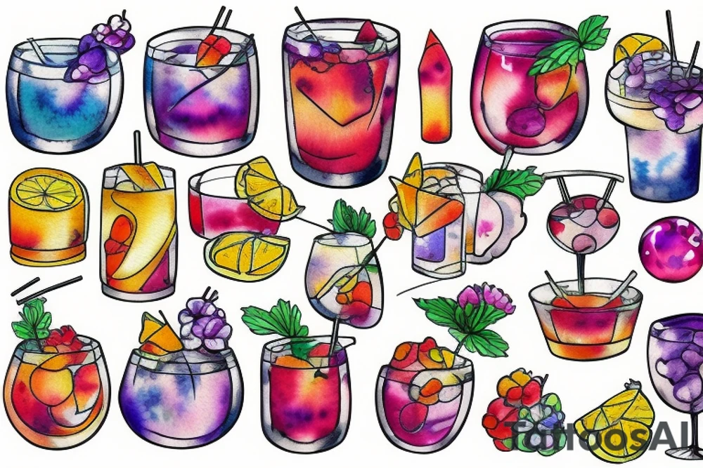 Cocktail tattoo idea