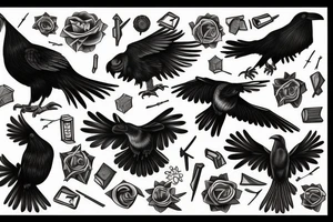 A black raven representing knowledge tattoo idea