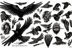 A black raven representing knowledge tattoo idea