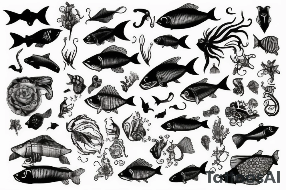 Fish with legs tattoo idea