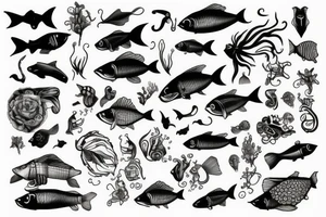 Fish with legs tattoo idea
