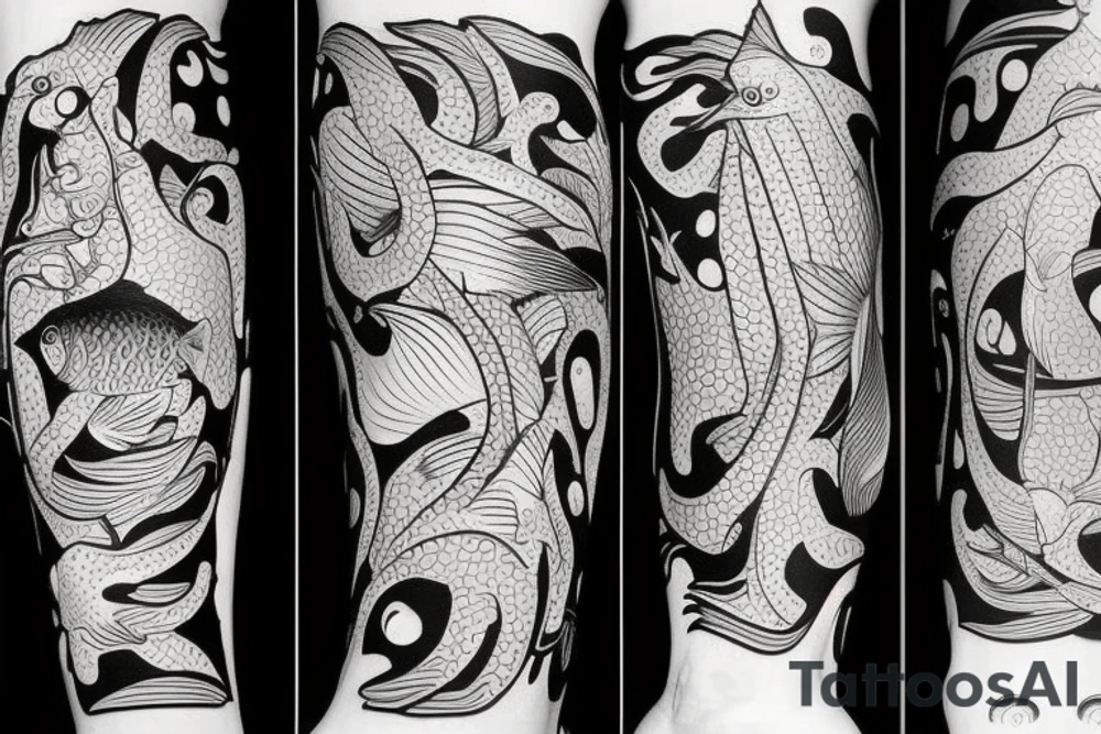 Fish with legs tattoo idea