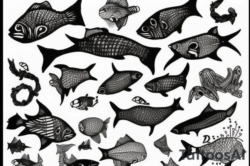 Fish with legs tattoo idea