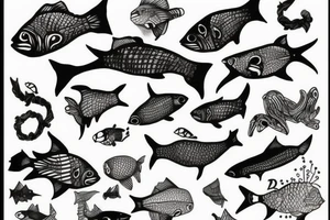 Fish with legs tattoo idea
