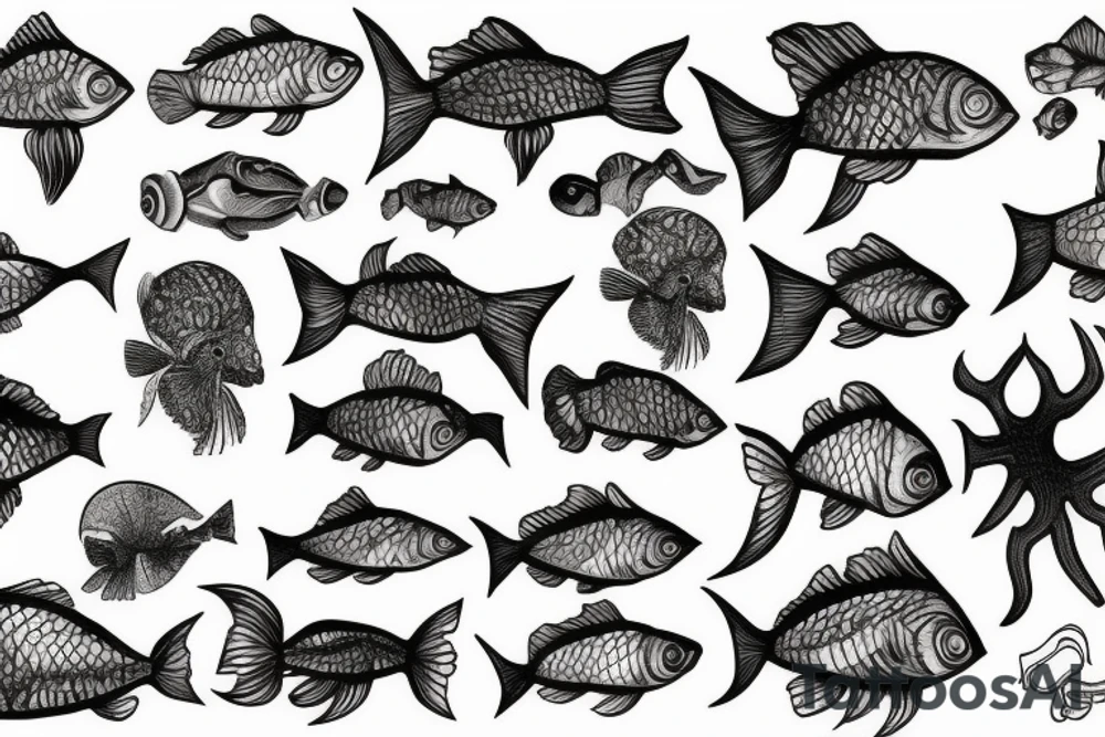 Fish with legs tattoo idea