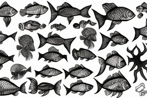 Fish with legs tattoo idea