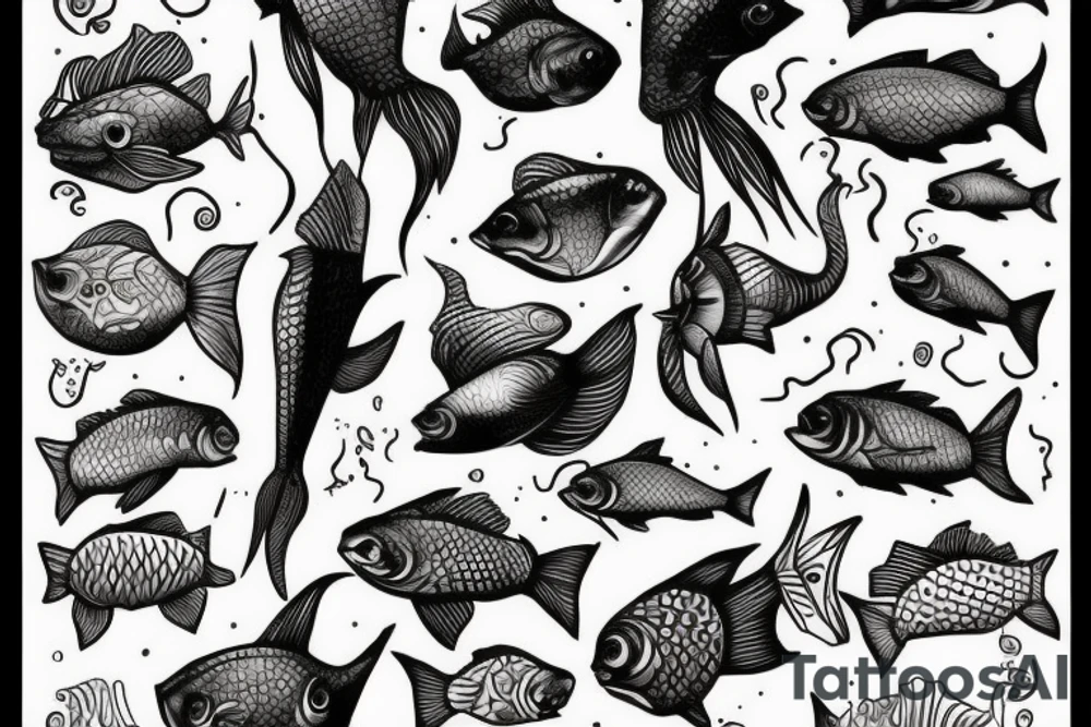 Fish with legs tattoo idea