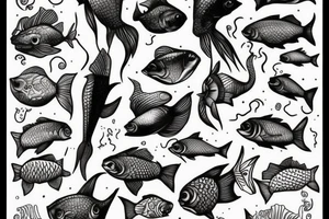 Fish with legs tattoo idea