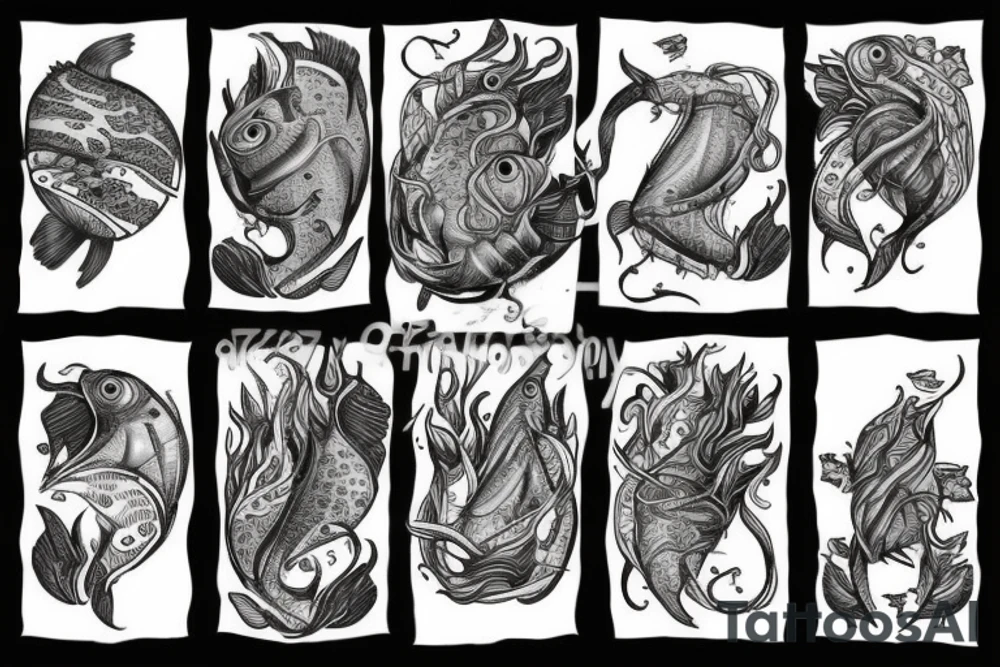 Fish with legs tattoo idea