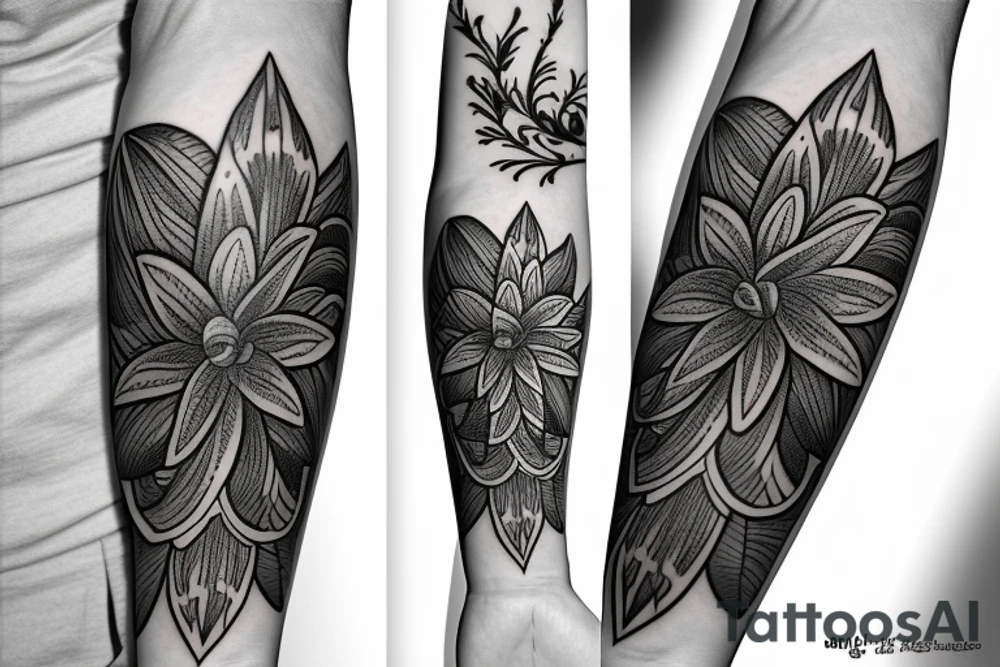 Lily flower representing Esmée Lillie Miller arm sleeve tattoo idea