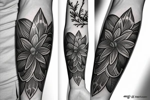 Lily flower representing Esmée Lillie Miller arm sleeve tattoo idea
