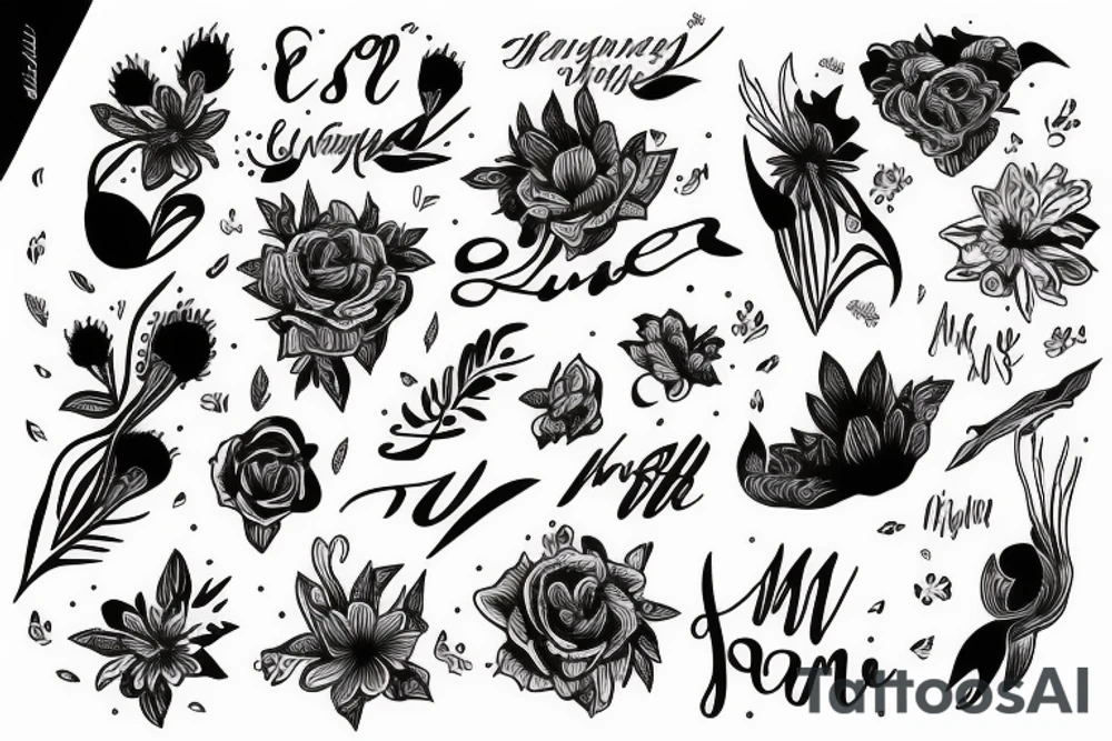 Esmée Lillie Miller arm sleeve tattoo idea