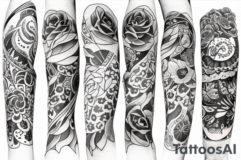 Esmée Lillie Miller arm sleeve tattoo idea