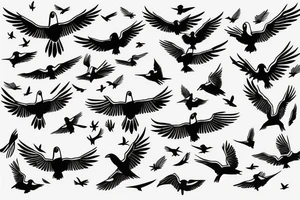 flying birds minimalistic free tattoo idea