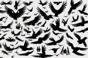flying birds minimalistic free tattoo idea