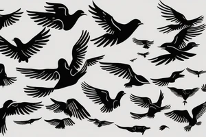 flying birds minimalistic far away tattoo idea