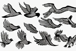 flying birds minimalistic far away tattoo idea