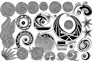 boat space spiral tattoo idea