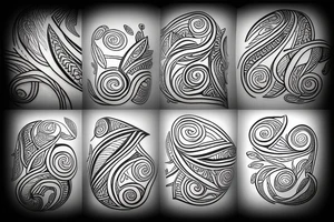 spiral leaves space Maori tattoo idea