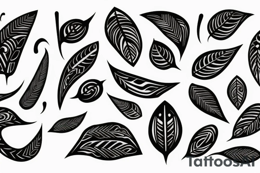 leaves space Maori tattoo idea