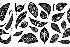 leaves space Maori tattoo idea
