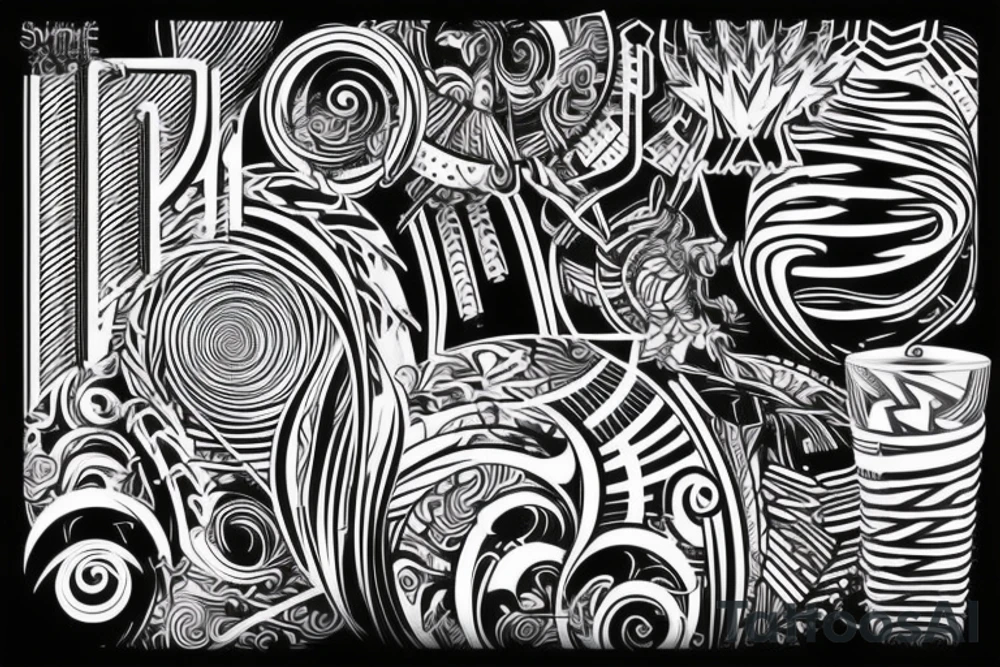 spiral Synthwave Stil, 2d digitale Vektorgrafik Maori tattoo idea spiral Synthwave Stil, 2d digitale Vektorgrafik Maori tattoo idea