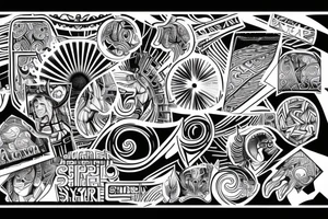 spiral Synthwave Stil, 2d digitale Vektorgrafik Maori tattoo idea