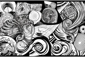 spirals space Synthwave Stil, 2d digitale Vektorgrafik finelinestyle illustration tattoo idea
