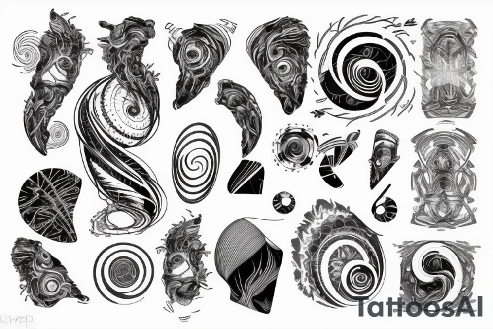 spirals space Synthwave Stil, 2d digitale Vektorgrafik finelinestyle illustration tattoo idea