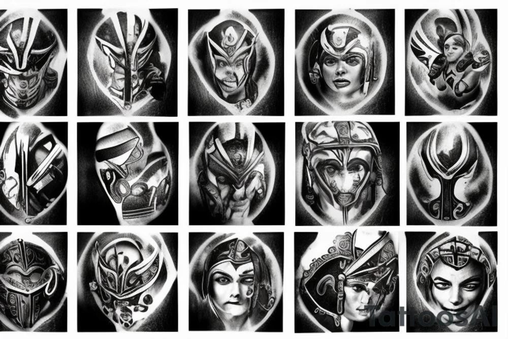 Spartan fighting tattoo idea