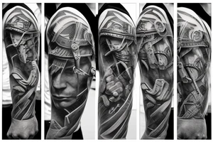 Spartan fighting tattoo idea