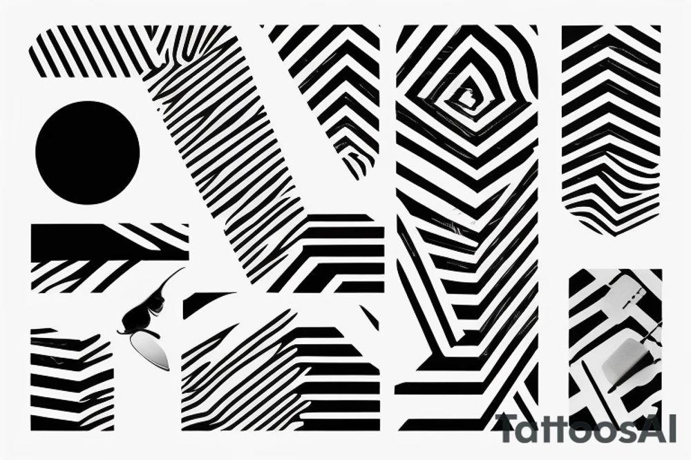 a lot of stripes electrodes minimalistic Synthwave Stil, 2d digitale Vektorgrafik finelinestyle illustration tattoo idea