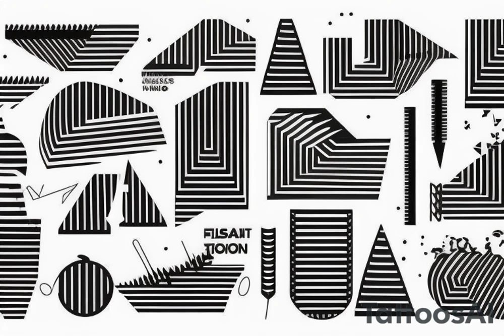 stripes electrodots minimalistic Synthwave Stil, 2d digitale Vektorgrafik finelinestyle illustration tattoo idea