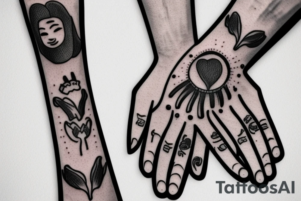 Praying hands with clouds and bible verse tattoo idea