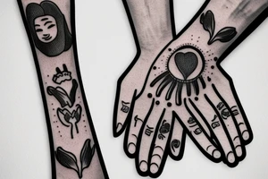 Praying hands with clouds and bible verse tattoo idea