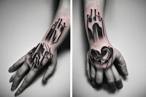 Praying hands with clouds and bible verse tattoo idea