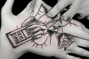 Praying hands with clouds and bible verse tattoo idea