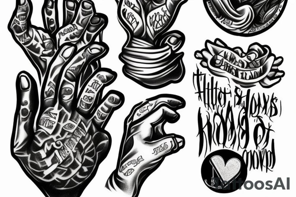 Praying hands with clouds and bible verse tattoo idea Praying hands with clouds and bible verse tattoo idea